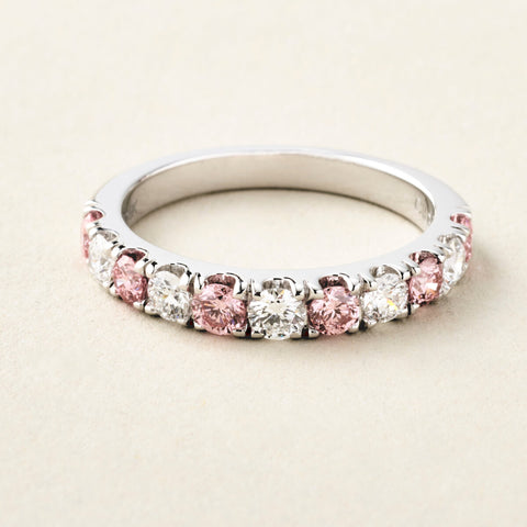 Pink Diamond and White Diamond Ring